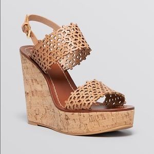 Tory Burch Daisy Perforated Wedge Sandals
